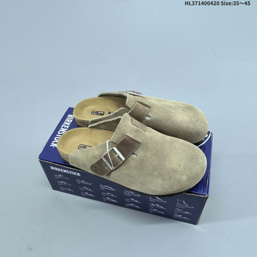 Boston VL Suede Clogs with Adjustable Buckle by Birkenstock - product image from the listing.