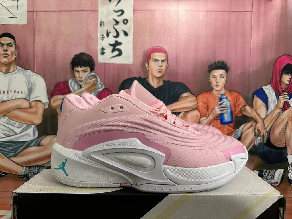Jordan Luka 4 Basketball Shoes in Pink and White - product image from the listing.