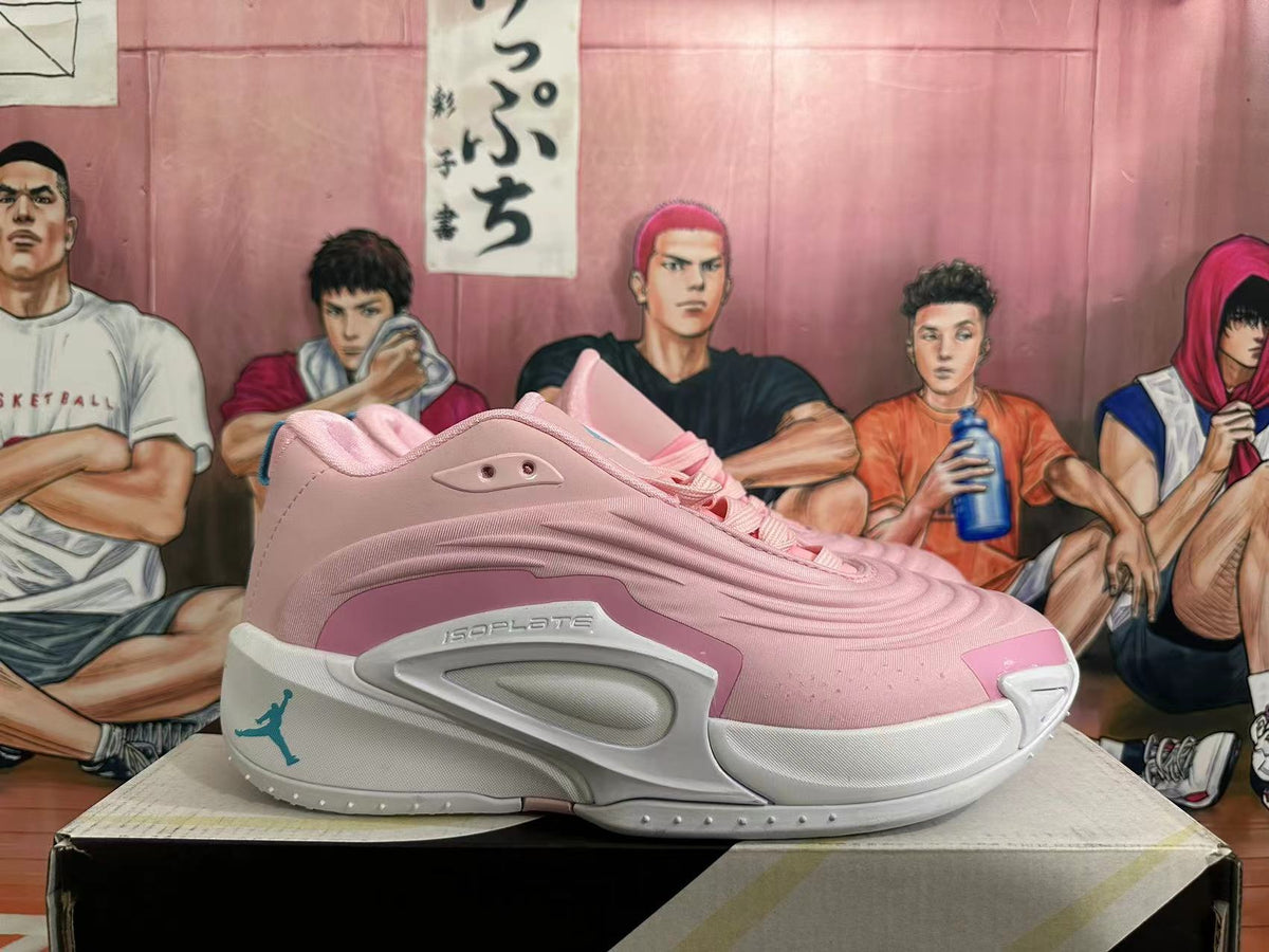 Jordan Luka 4 Basketball Shoes in Pink and White - product image from the listing.