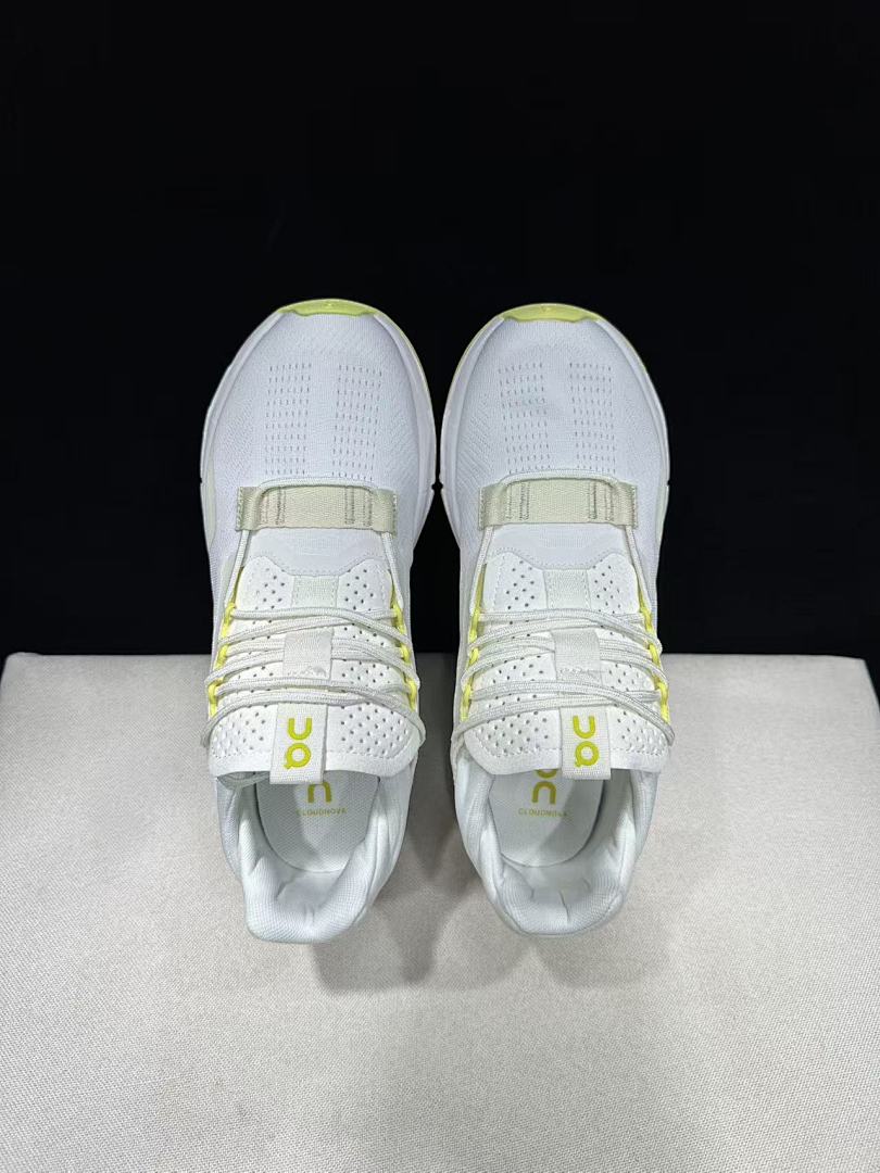 On Cloudnova 2 Sneakers in White and Lime - product image from the listing.