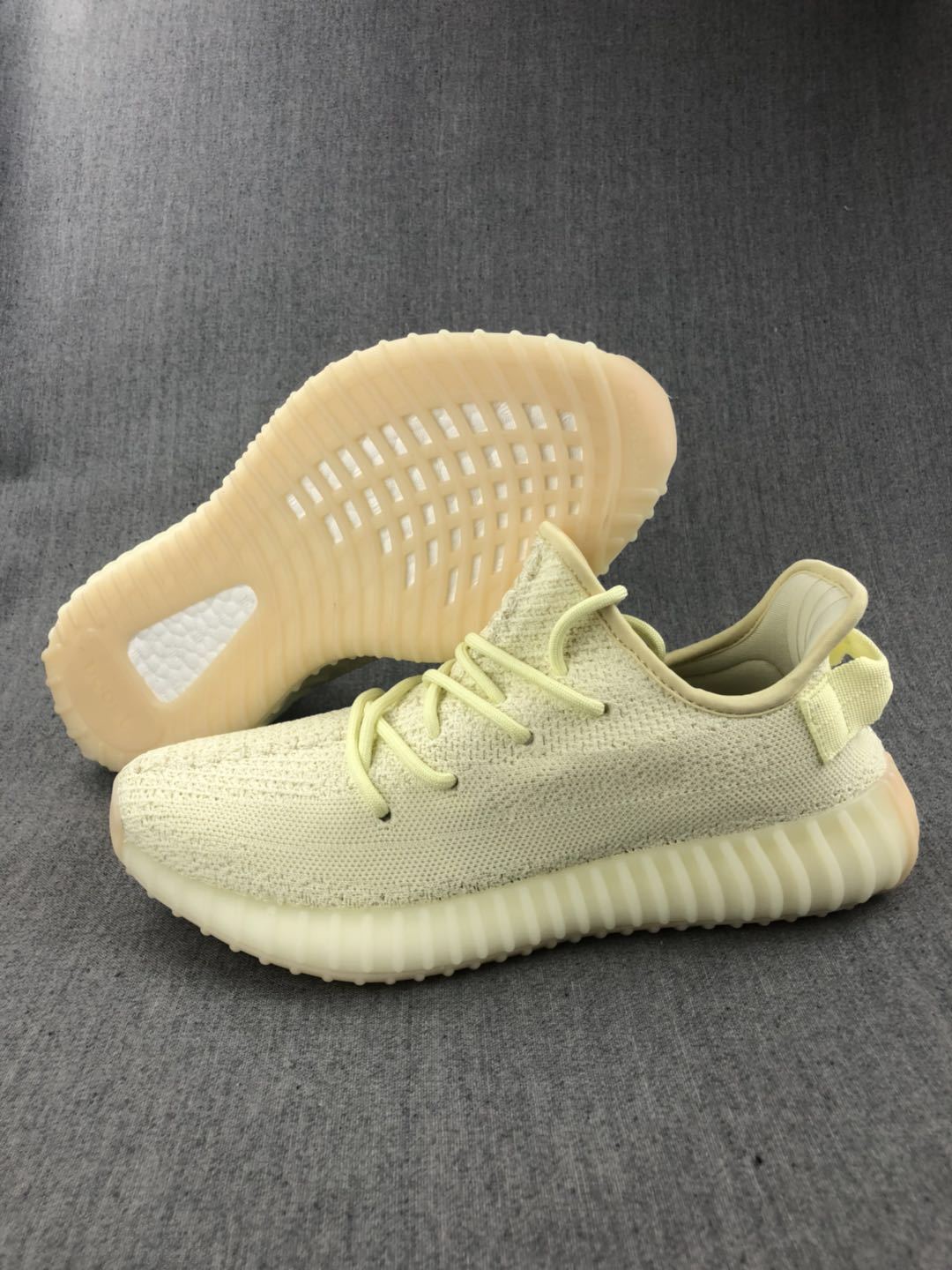 Cream Yeezy 350 V2 Knit Sneakers - product image from the listing.