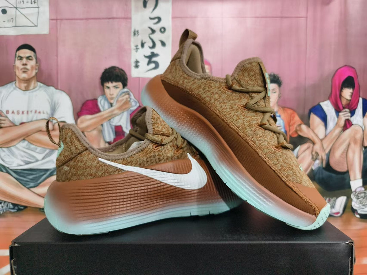 Nike Brown Low-Cut Sneakers with Mint-Tone Sole - product image from the listing.