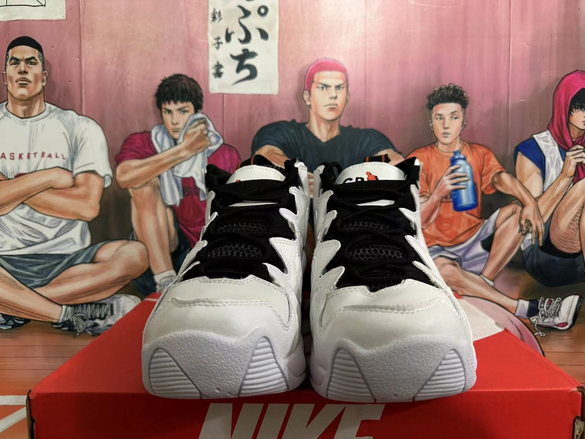 Nike Air More Uptempo Basketball Sneakers in White Black - product image from the listing.