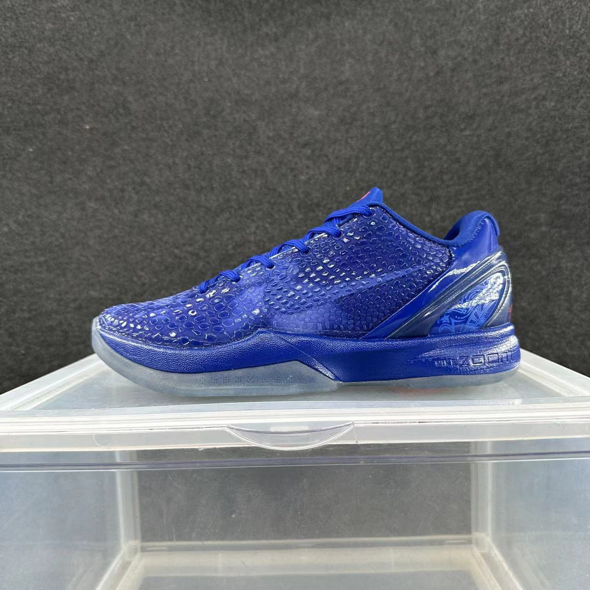 Nike Kobe 6 Basketball Shoes, in Blue - product image from the listing.