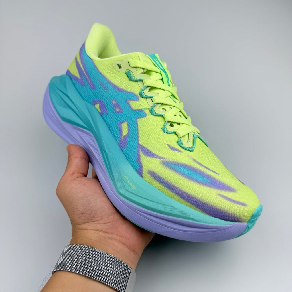 Nike Running Shoes in Volt Green, in Teal and Purple - product image from the listing.