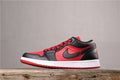 Nike Air Jordan 1 Low Sneakers in Black Red 553558-610 - product image from the listing.