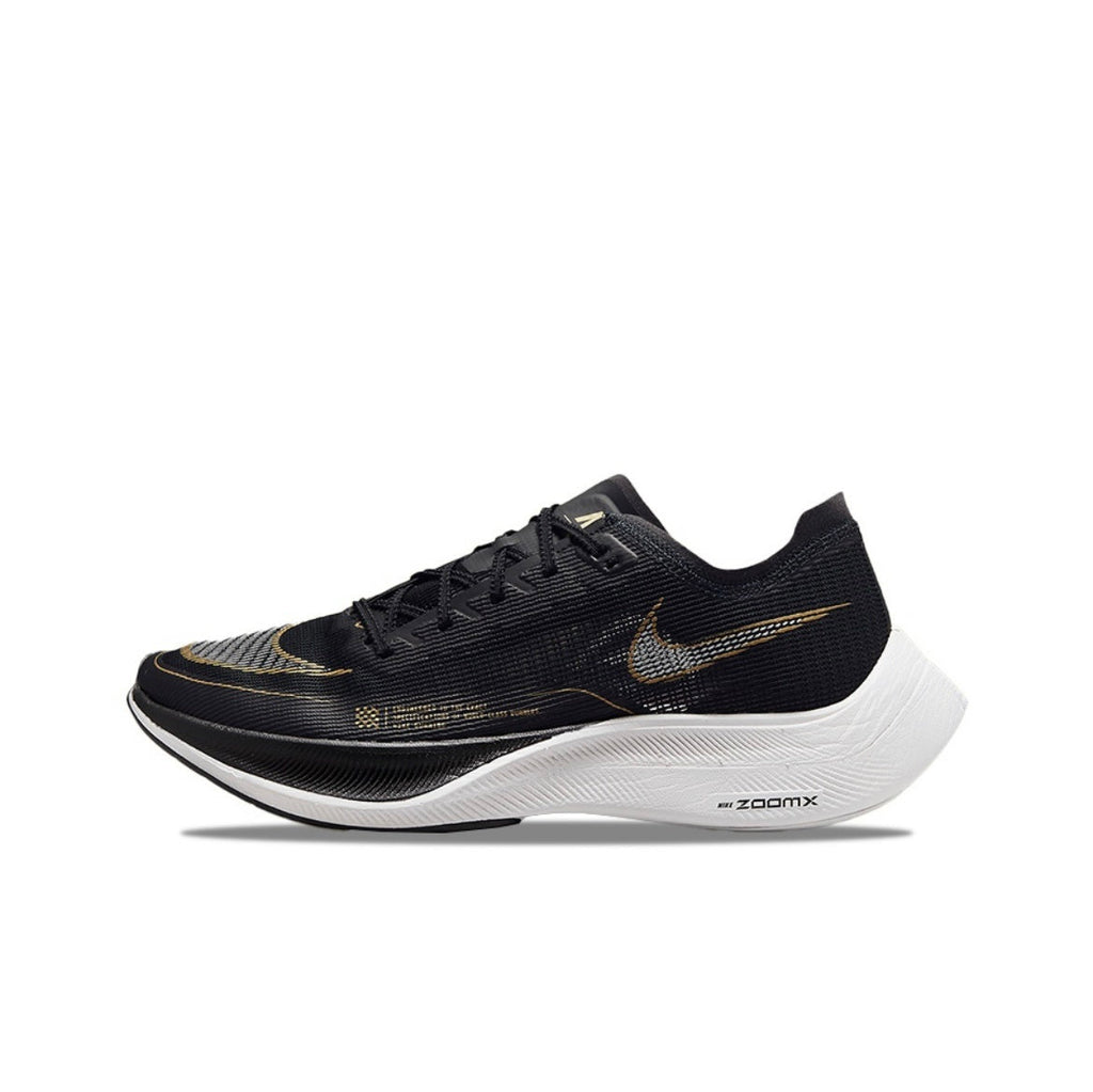 Nike ZoomX Vaporfly NEXT% 2 Running Shoes in Black Gold CU4111-001 - product image from the listing.