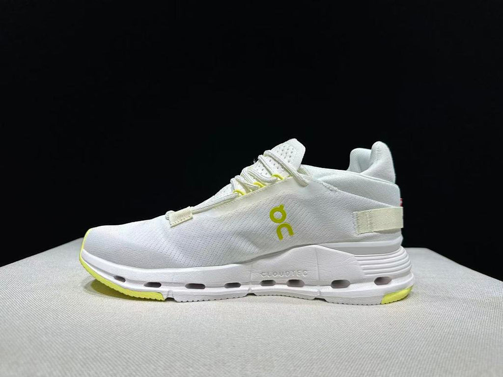 On Cloudnova 2 Sneakers in White and Lime - product image from the listing.