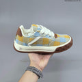 Louis Vuitton Tilted Low Trainers in Blue and Yellow Check - product image from the listing.
