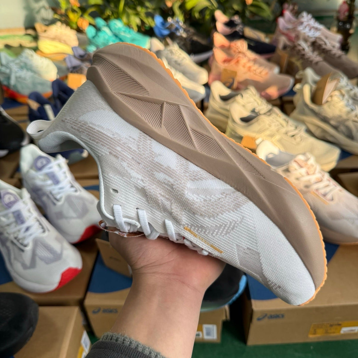 ASICS NOVABLAST 5 LE Running Shoes in White Pink Purple - product image from the listing.