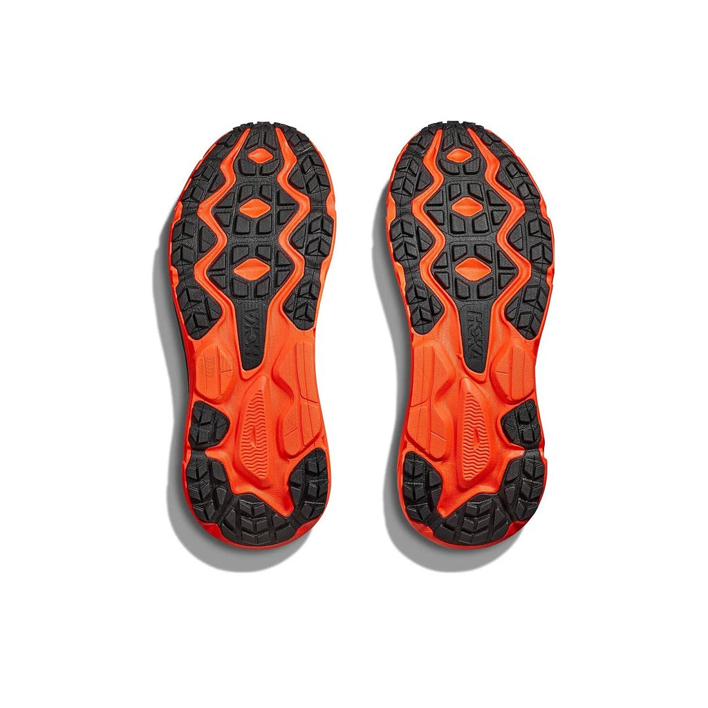 HOKA Challenger 7 Trail Running Shoes in Black and Orange - product image from the listing.