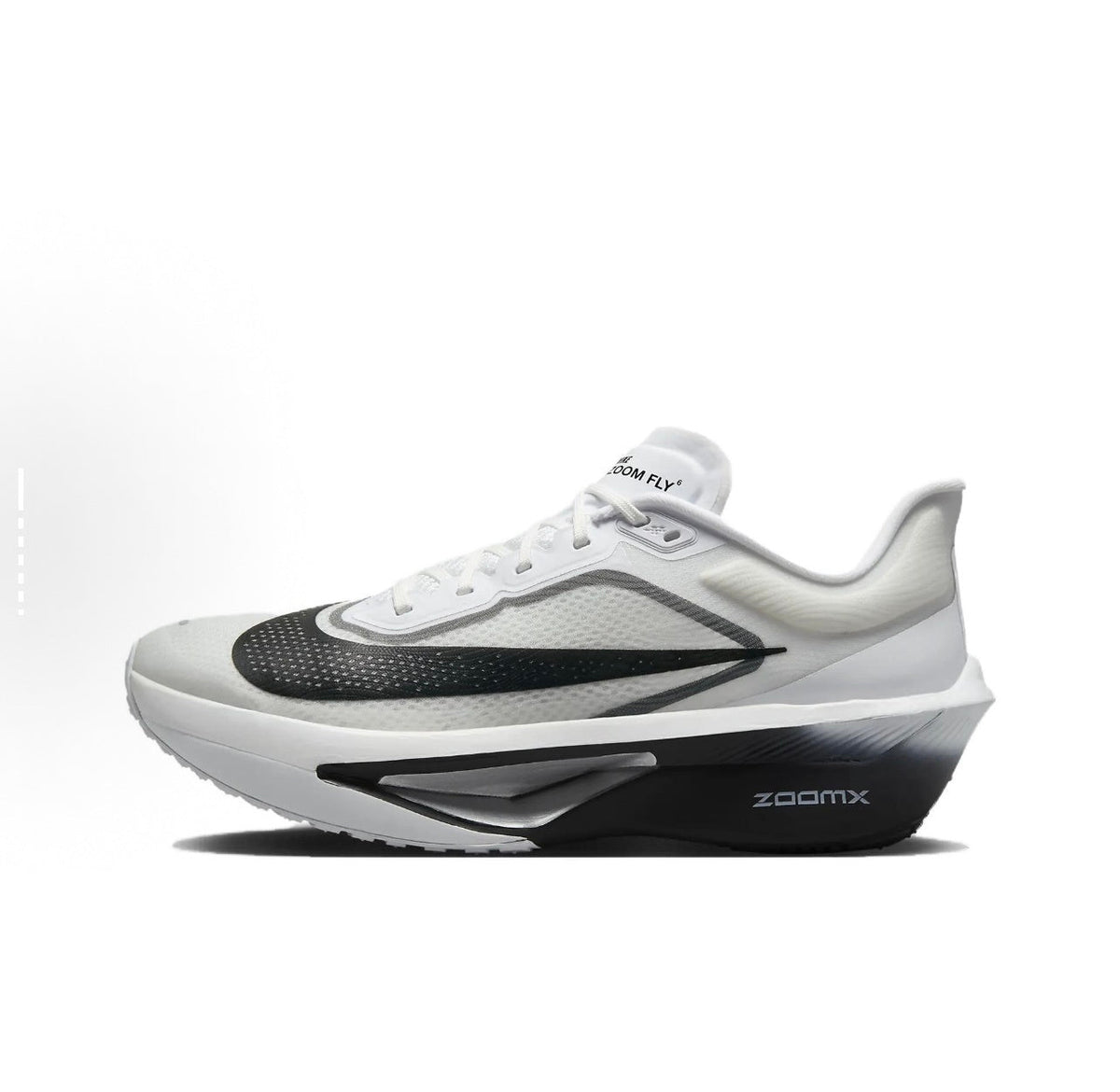 Nike Zoom Fly 6 Running Shoes, in White and Gray - product image from the listing.