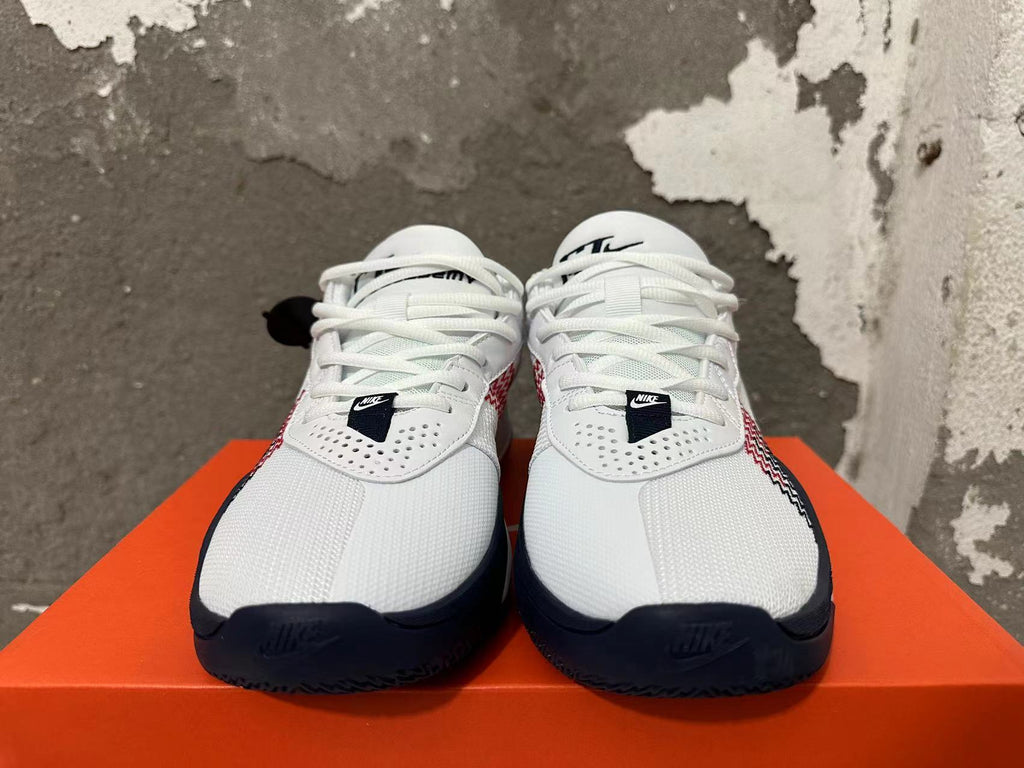 Nike Basketball Shoes in White Black Red - product image from the listing.