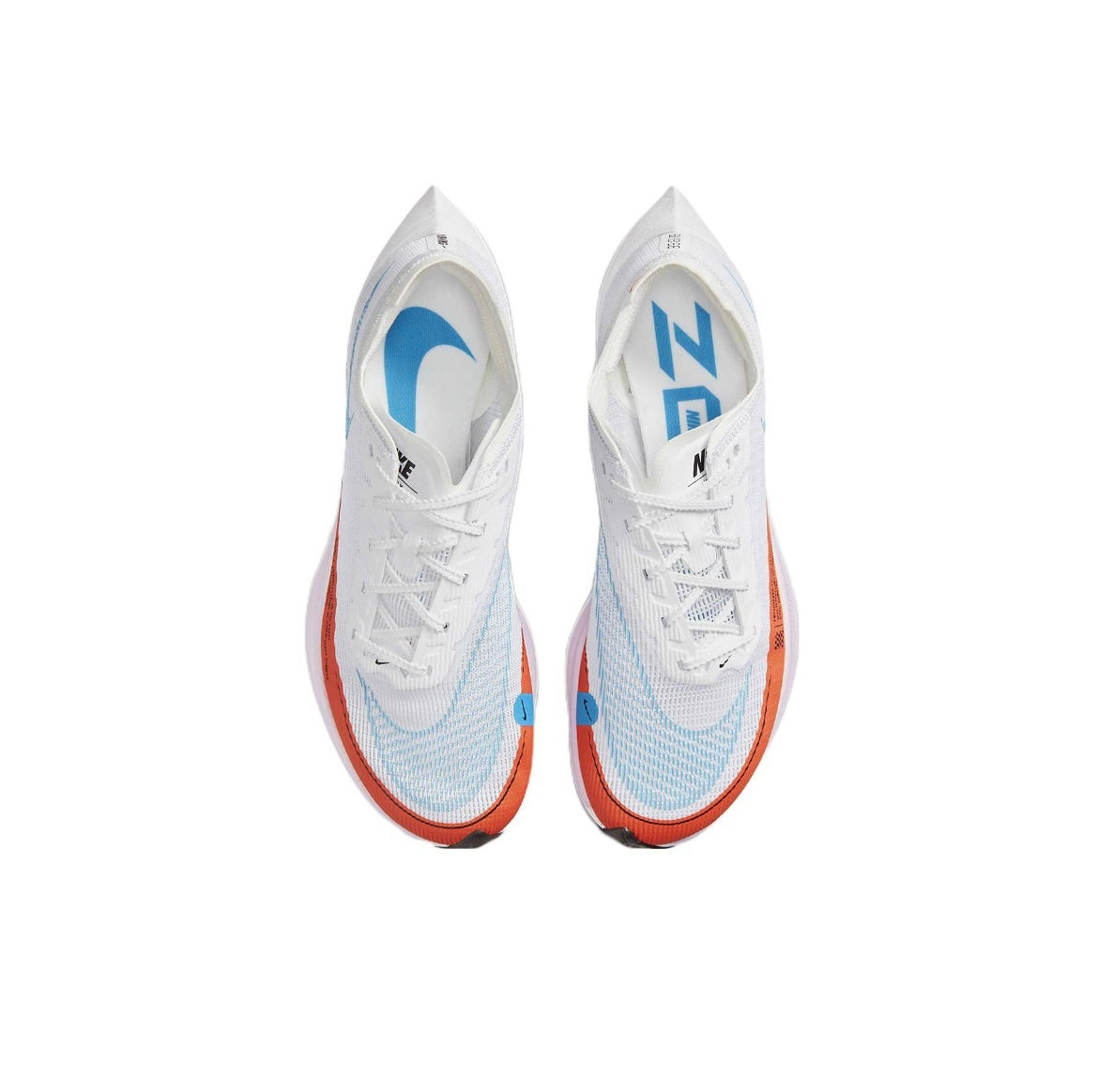 Nike ZoomX Vaporfly NEXT% 2 Running Shoes in White Blue Red CU4123-102 - product image from the listing.