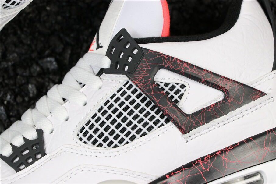 Air Jordan 4 Pale Citron Sneakers White Black Red - product image from the listing.