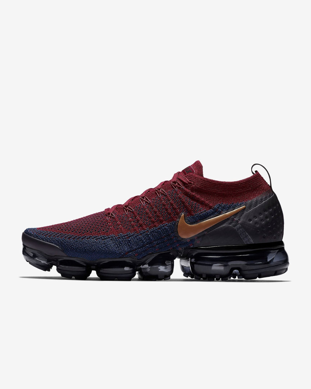Nike Air VaporMax Flyknit 2 Running Shoes in Burgundy 942842-601 - product image from the listing.