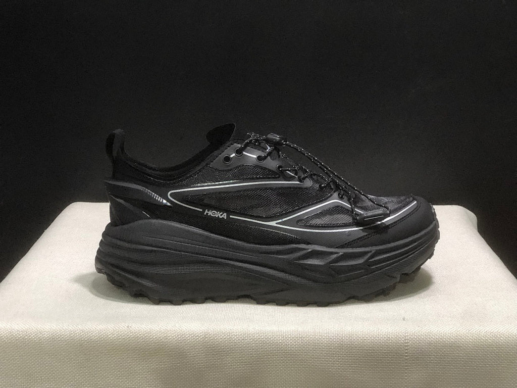 HOKA Stinson One 7 Black Trail Trainers - product image from the listing.