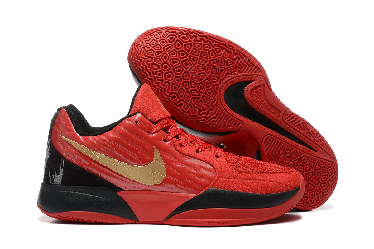 Nike Zoom Kobe 5 Basketball Shoes in Red Black Gold - product image from the listing.