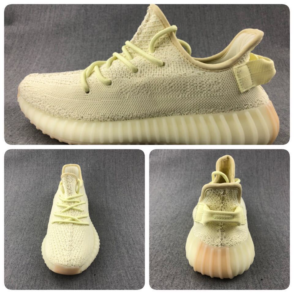 Cream Yeezy 350 V2 Knit Sneakers - product image from the listing.