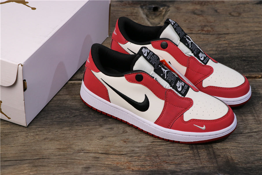 Nike Air Jordan 1 Low Sneakers in Red White Black - product image from the listing.