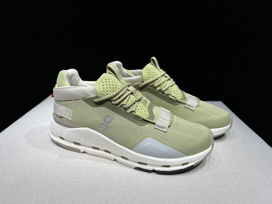 Green and White On Cloudnova 2 Sneakers - product image from the listing.
