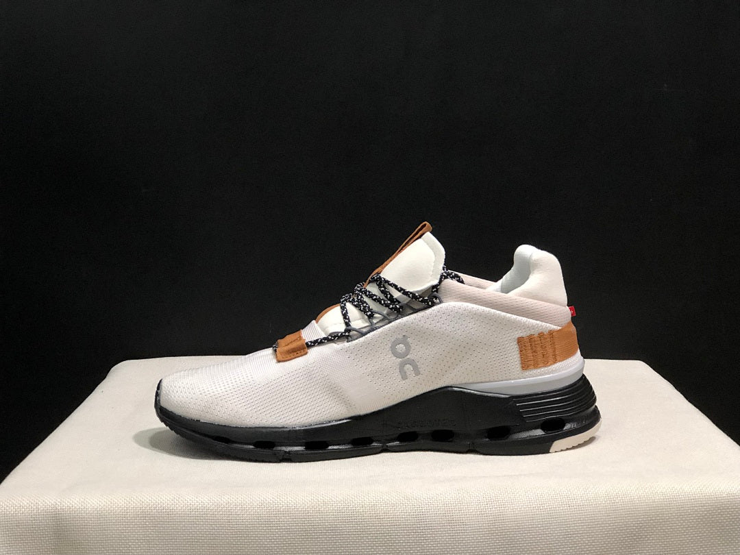 On Cloudnova Sneakers in White, in Black and Tan - product image from the listing.