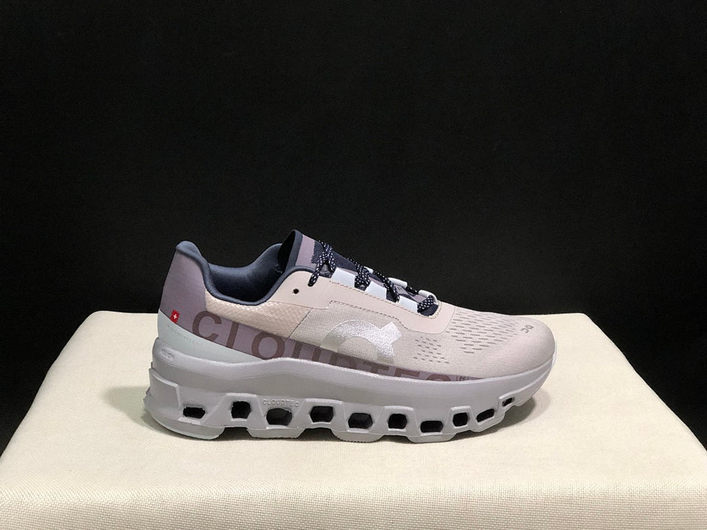 Gray and Purple On Cloudmonster Sneakers - product image from the listing.