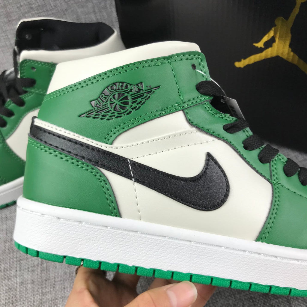 Air Jordan 1 Mid Celtics White Green Black Sneaker 852542-301 - product image from the listing.