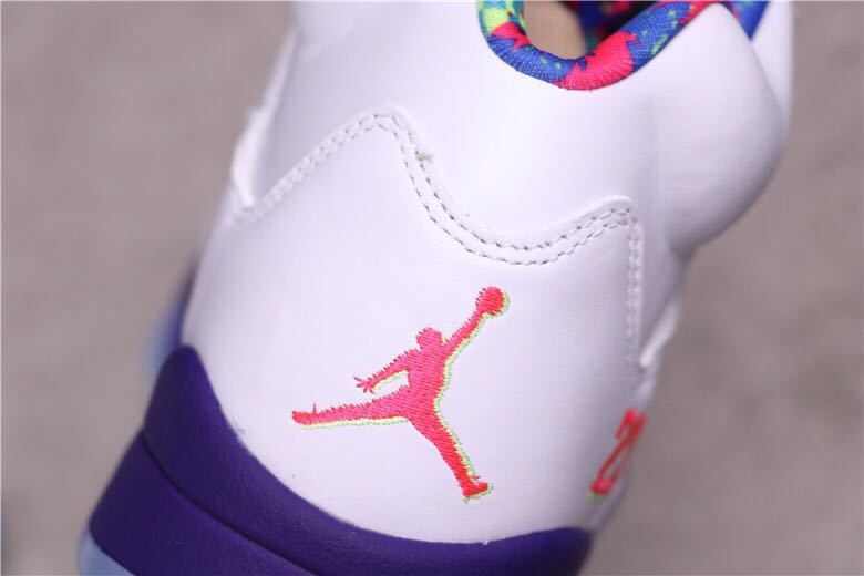 Air Jordan 5 Alternate Bel-Air Sneakers in White Purple DB3335-100 - product image from the listing.