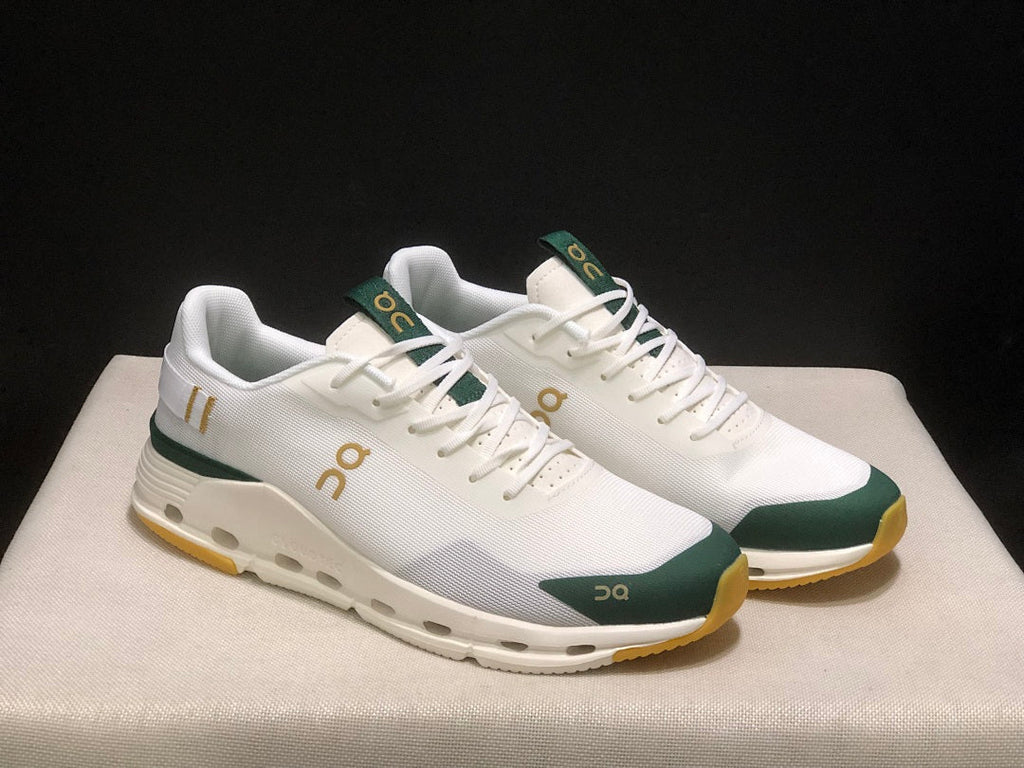 White and Green On Cloudnova Form 2 Sneakers - product image from the listing.