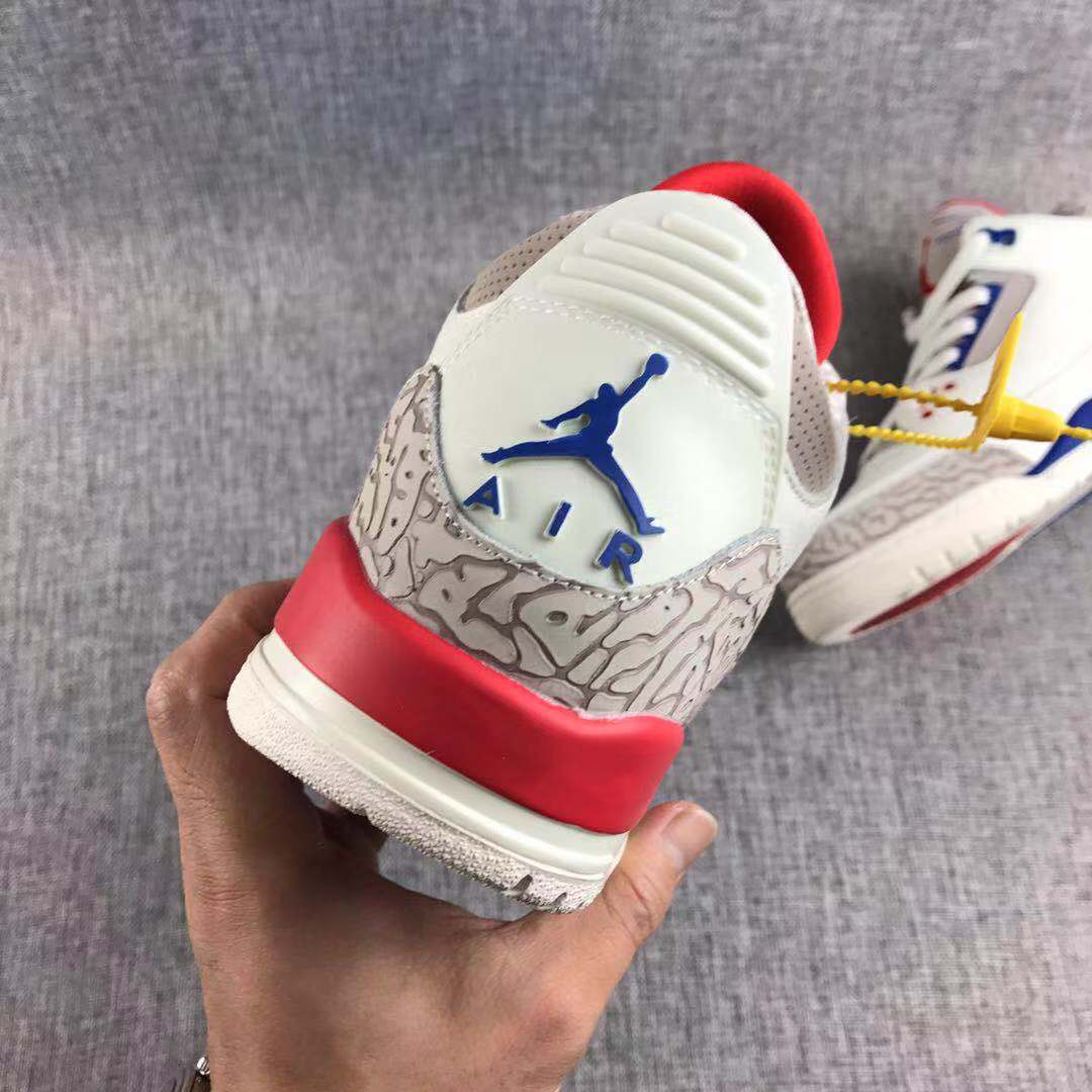Air Jordan 3 Independence Day Basketball Sneakers in White - product image from the listing.