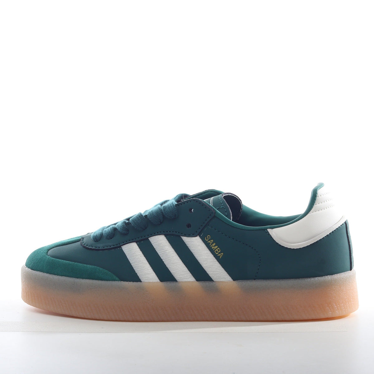 adidas Samba Vegan Teal and White Gum Sole Trainers - product image from the listing.