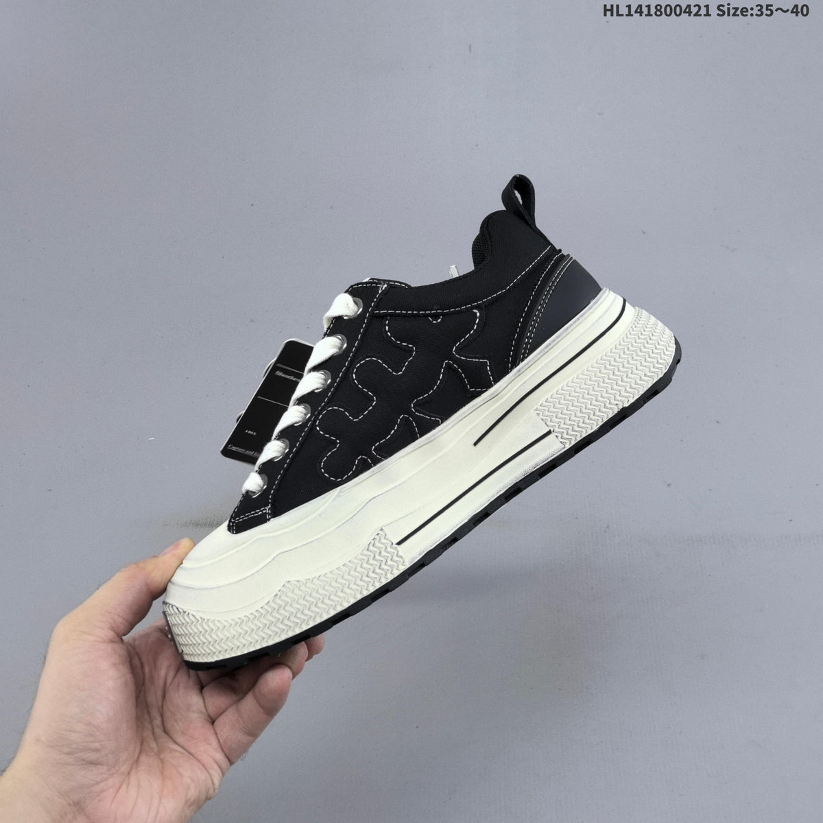 SHOOT BRAND Black and White Platform Trainers HL141800421 - product image from the listing.