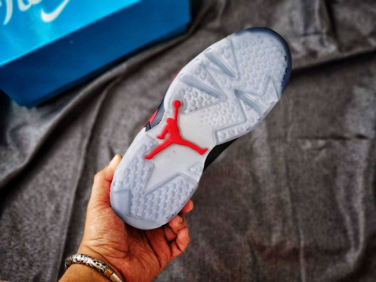 Air Jordan 6 Retro Sneakers in Navy Red White - product image from the listing.