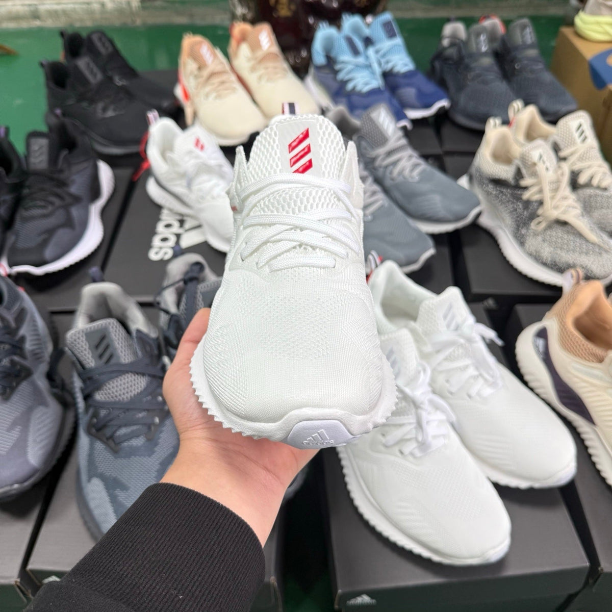 adidas Alphabounce HPC AMS Sneakers in White Red - product image from the listing.
