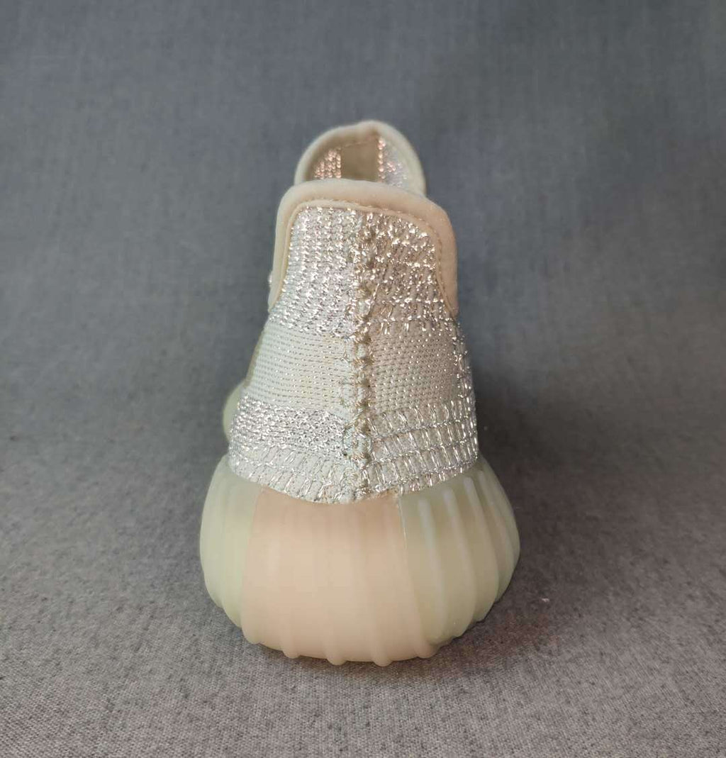 Light Gray and Cream Yeezy 350 V2 Knit Sneakers - product image from the listing.