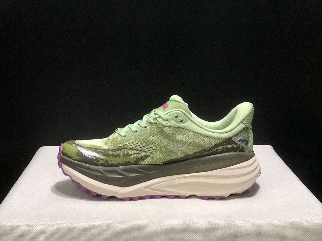 HOKA Stinson 7 Trail Running Shoes in Sage in Green - product image from the listing.