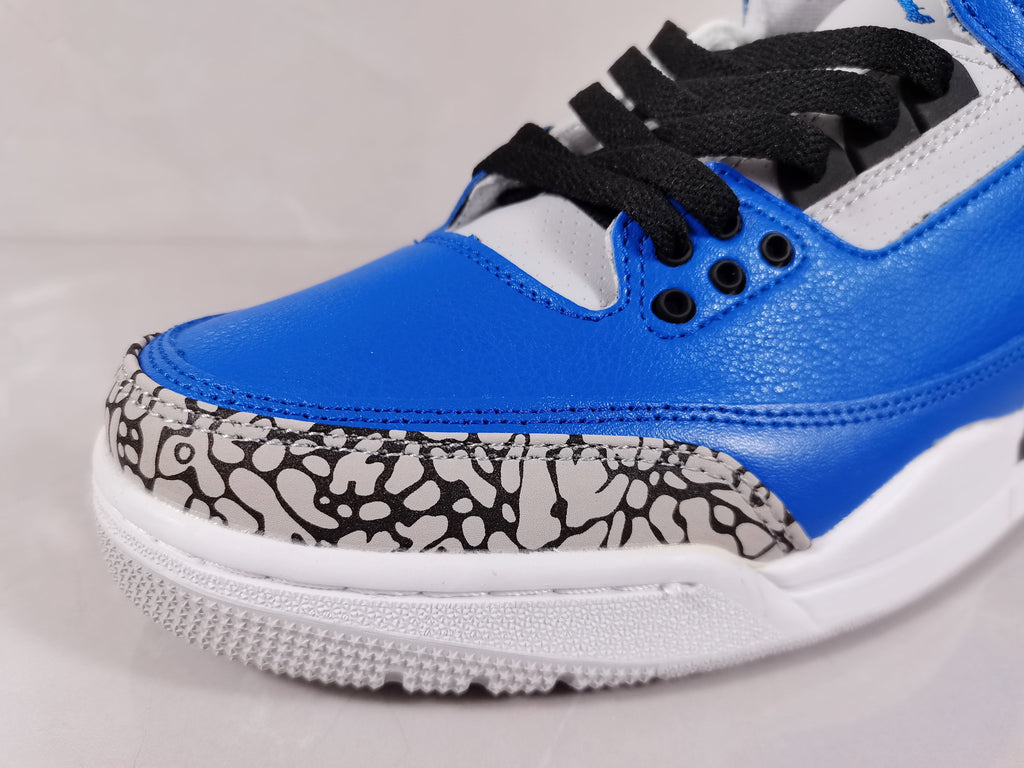 Air Jordan 3 Retro Blue Black and White Sneakers - product image from the listing.