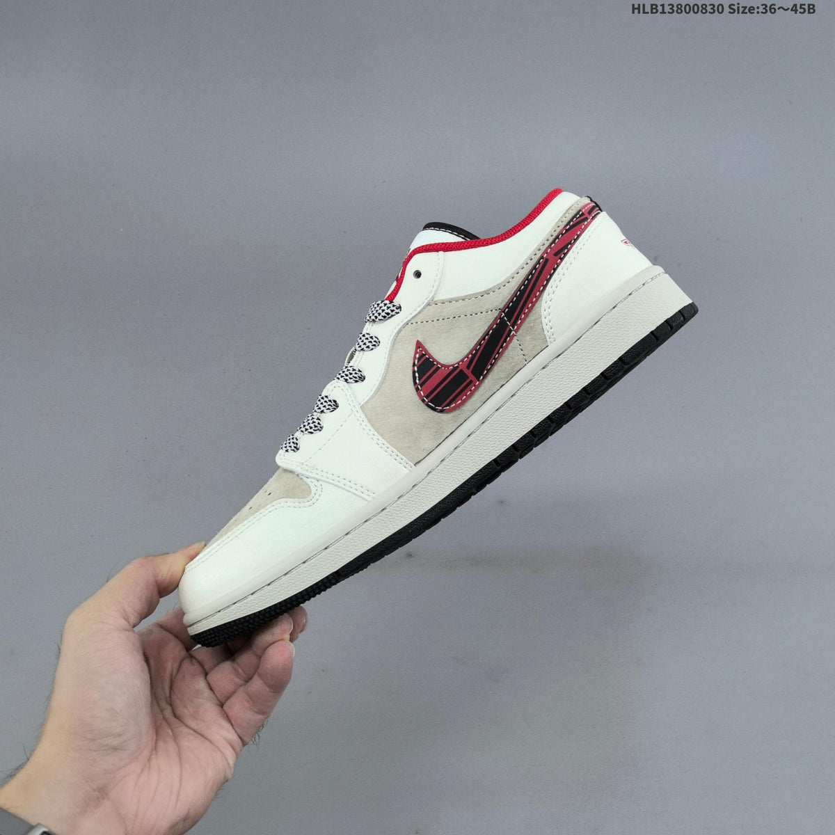 Nike Air Jordan 1 Low Sneakers in White, in Navy and Red - product image from the listing.