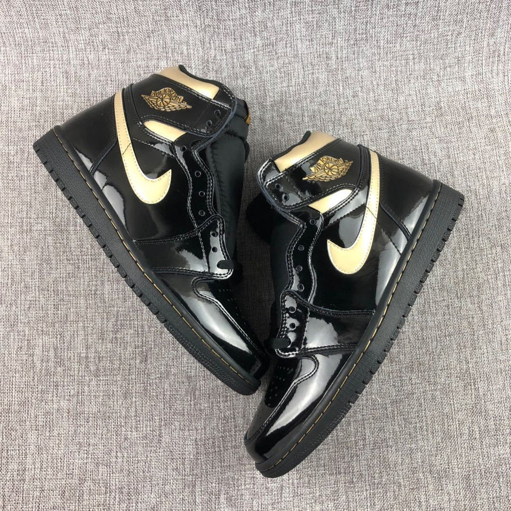 Air Jordan 1 High OG Black Gold Sneakers 555088-032 - product image from the listing.