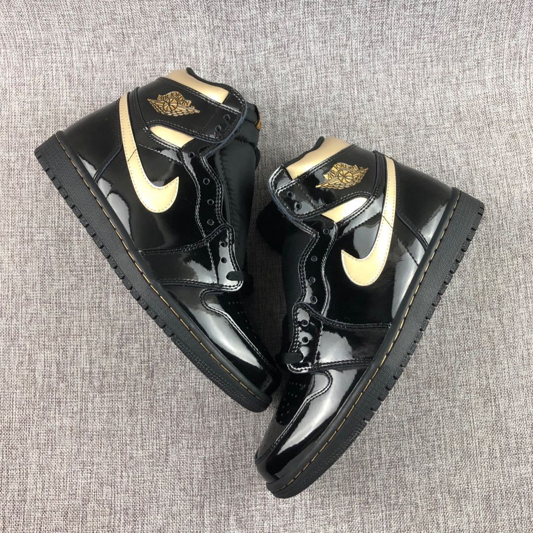 Air Jordan 1 High OG Black Gold Sneakers 555088-032 - product image from the listing.