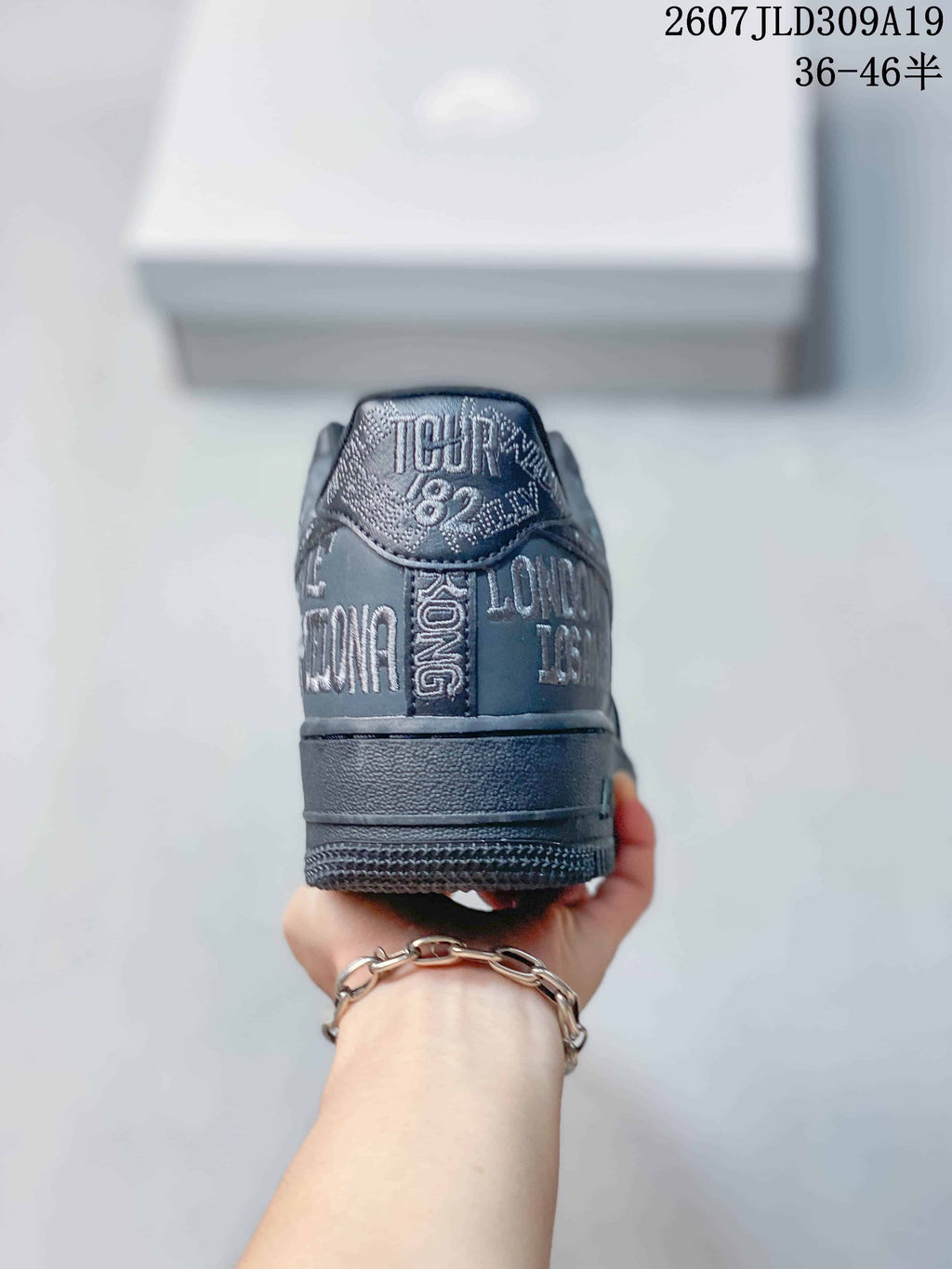 Nike Air Force 1 Low Dark Gray Graphic Trainers 2607JLD309A19 - product image from the listing.