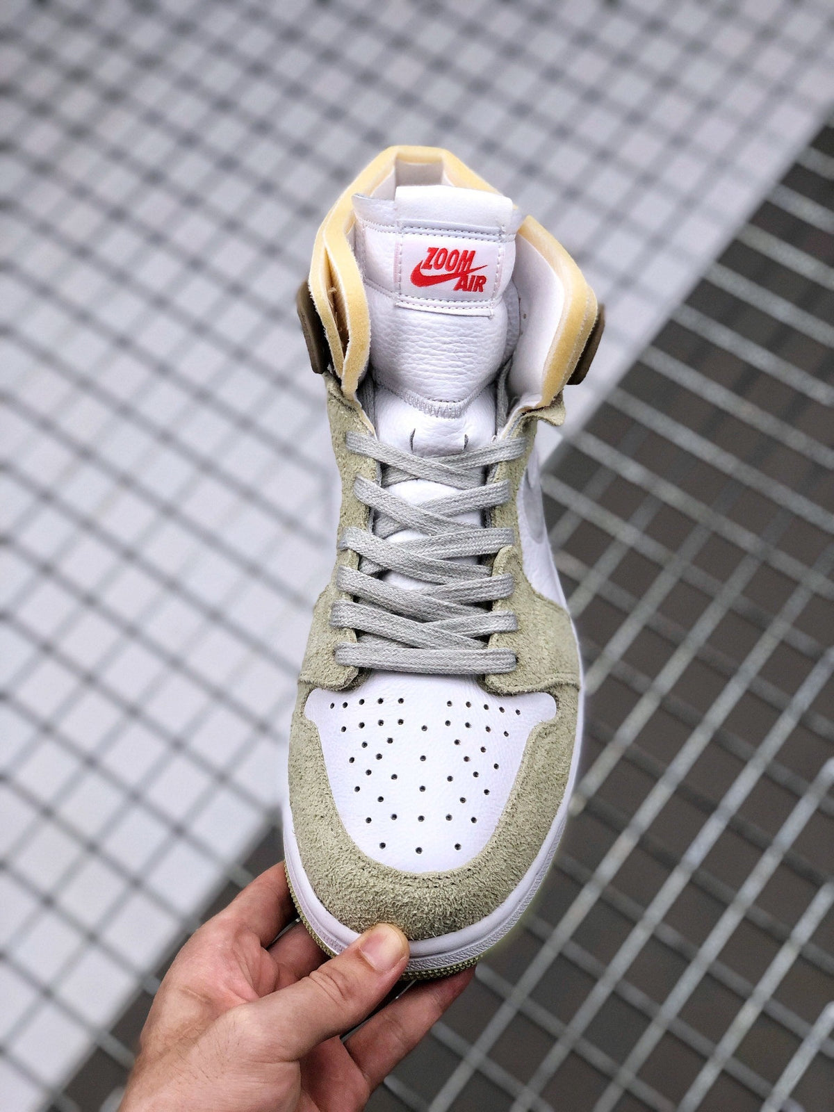 Olive Aura Sneakers - Jordan 1 Zoom CMFT CT0979-102 - product image from the listing.
