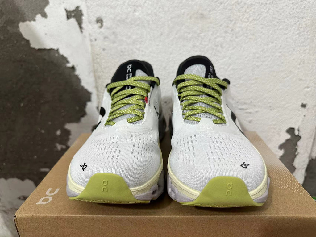 On Running Cloudmonster 2 Sneakers, in White and Lime - product image from the listing.