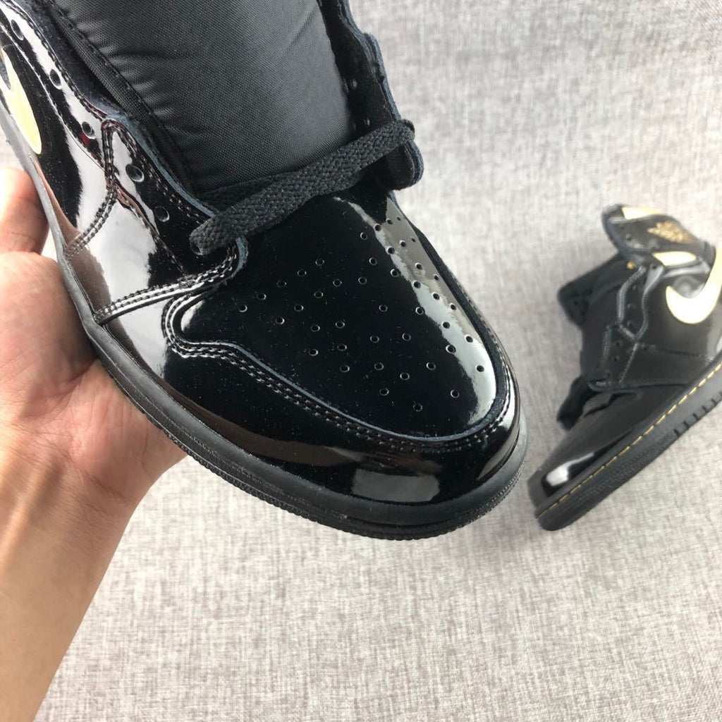 Air Jordan 1 High OG Black Gold Sneakers 555088-032 - product image from the listing.