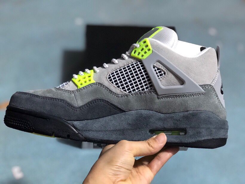 Jordan 4 Retro Sneakers in Gray Green - product image from the listing.