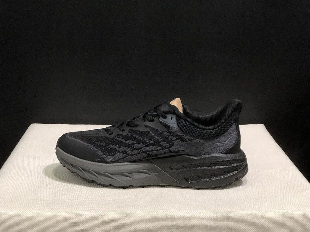 HOKA Speedgoat 5 Trail Running Shoes in Black - product image from the listing.