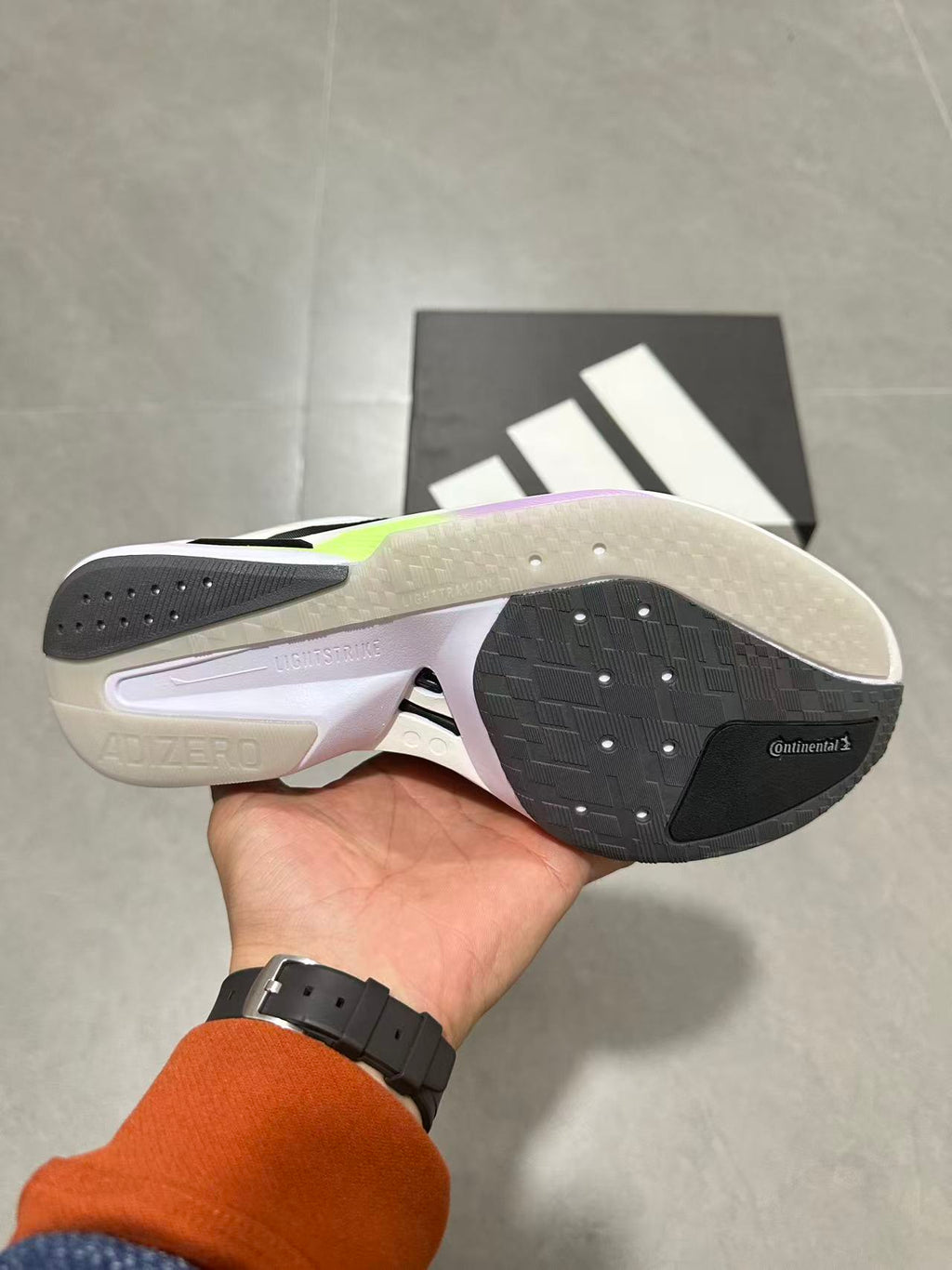 Adidas Lightstrike Pro Running Shoes in White Black - product image from the listing.