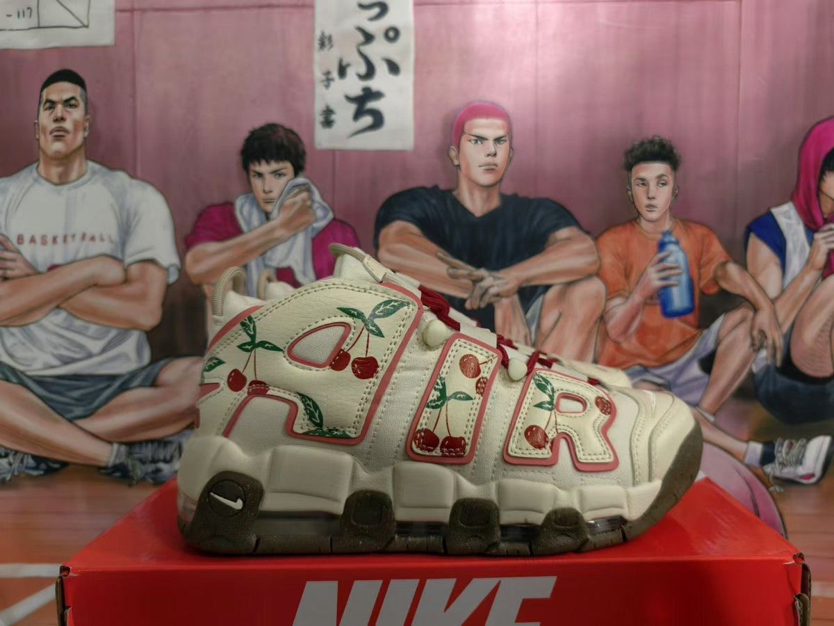 Nike Air More Uptempo Cherry Print Trainers - product image from the listing.