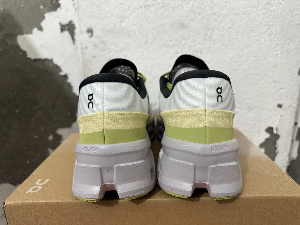 On Running Cloudmonster 2 Sneakers, in White and Lime - product image from the listing.